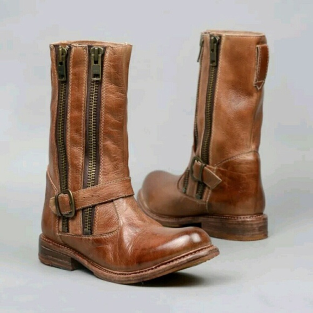 Bed Stu Hustle Motorcycle Double ZIP Boots